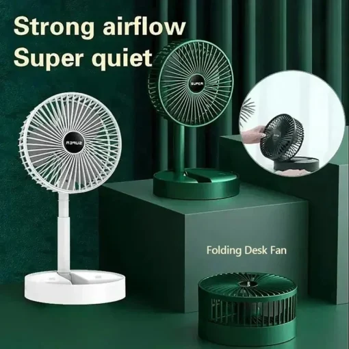 Desktop fan charging model, long endurance USB foldable mini retractable fan, dormitory portable desktop electric fan