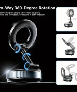 Vacuum magnetic phone holder, Magsafe suction cup phone holder, 360 ° adjustable magnetic phone holder, pocket sized foldable