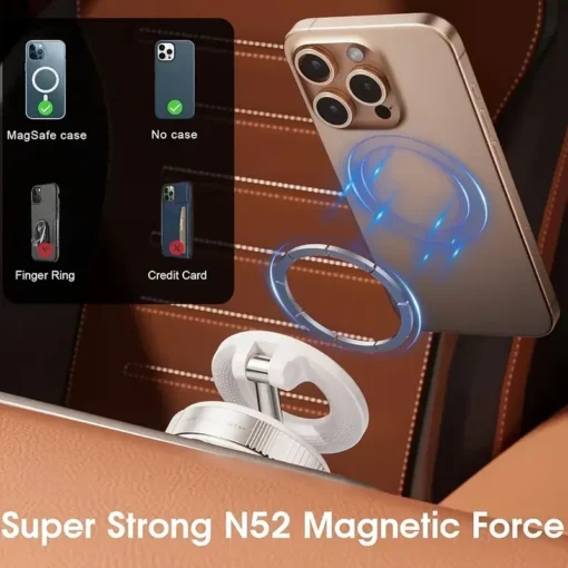 Vacuum magnetic phone holder, Magsafe suction cup phone holder, 360 ° adjustable magnetic phone holder, pocket sized foldable - Image 6