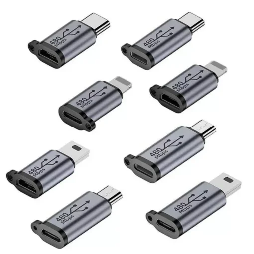 TypeC Female to Mini USB/Type C Female to Micro USB/Micro USB Female to Type C/Micro USB Female to Mini USB Connector Adapter - Image 2