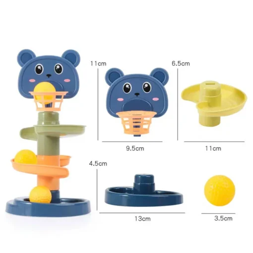 2-7 Layes Track Rolling Ball Pile Tower Early Educational Toy for Babies Rotating Track Educational Stacking Toy for Kids Gift - Image 5