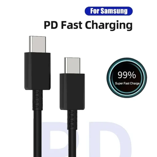 5A 45W PD USB-C Super Fast Charging Type-C Cable for Samsung S21 FE S22 Plus S23 S24 Ultra Note 20 A14 A15 A33 A34 A53 A54 A55 - Image 2