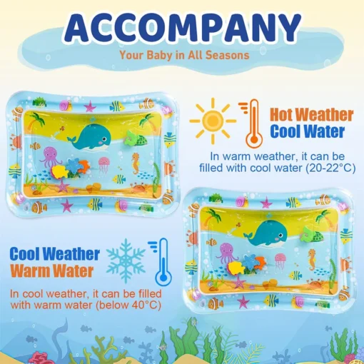 Baby Water Play Mat Inflatable Cushion PVC Infant Tummy Time Toddler Water Pad For Kids Early Education Developing Activity Toys - Image 4