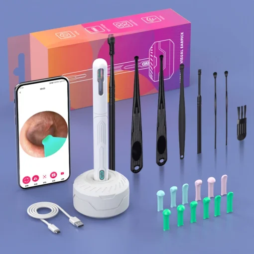 Ear Cleaner with Camera Set HD Ear Sticks Otoscope USB C Charging Endoscope Wax Removal Tool Earpick Ear Cleaning Set NK3 Pro - Image 8