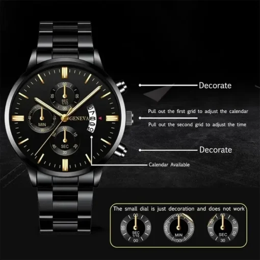 Fashion Men Stainless Steel Watch Luxury Calendar Quartz Wrist Watch Mens Business Watches for Man Clock Montre Homme - Image 13