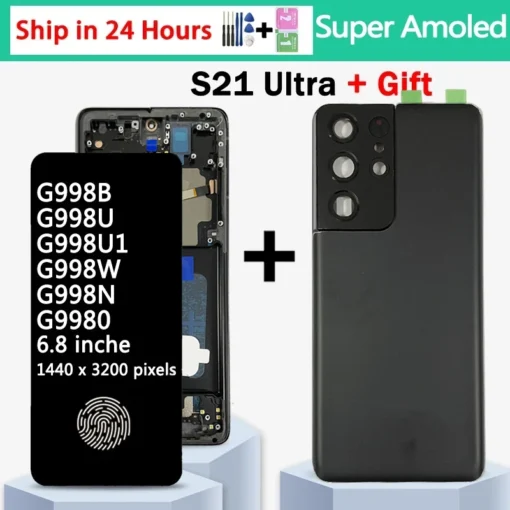 6.8" Super AMOLED For Samsung S21 Ultra 5G G998 G998U Display Touch Screen Digitizer For Samsung S21Ultra G998B LCD