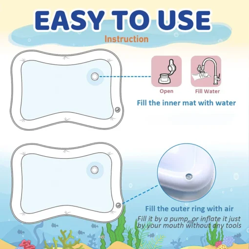 Baby Water Play Mat Inflatable Cushion PVC Infant Tummy Time Toddler Water Pad For Kids Early Education Developing Activity Toys - Image 3