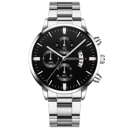 Fashion Men Black Stainless Steel Watch Luxury Calendar Quartz Wrist Watch Mens Business Watches for Man Clock Relogio Masculino - Image 5