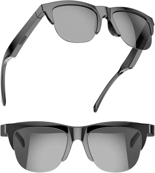 Smart Glasses,Polarized Sunglasses With Bluetooth Speaker,Athletic/Outdoor UV Protection And Voice Control,Unisex - Black - Image 2