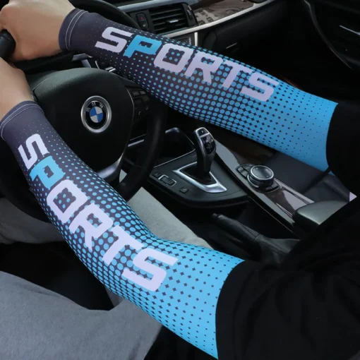 Sport Ice Arm Sleeves for Men Cycling UV Solar Cuff Breathable Summer Sun Protection Arm Cover Print Anti-Sunburn Long Sleeve - Image 6