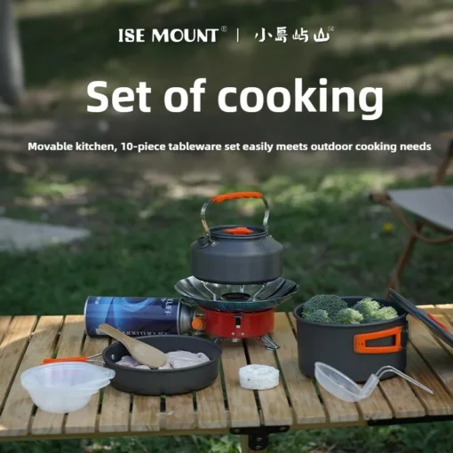 Camping Cookware Set for 1-3 Persons, Lightweight and Portable Pot and Pan with Carrying Bag, Perfect for Outdoor Camping - Image 3