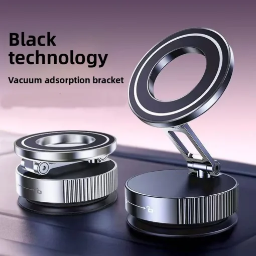 Vacuum magnetic phone holder, Magsafe suction cup phone holder, 360 ° adjustable magnetic phone holder, pocket sized foldable - Image 3