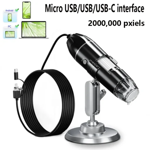 1600X 3in 1 Digital Microscope Camera Portable Electronic Microscope For Soldering LED Magnifier Type-C USB Charge Magnifier - Image 5