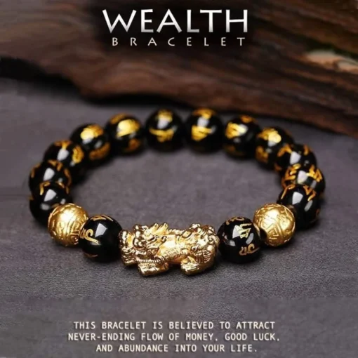 1pc Obsidian Stone Beads Bracelet Pixiu Bracelet Black Wealth Bracelet Bracelets Luck Bracelet For Women Men - Image 4
