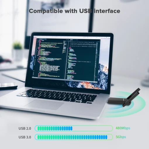 COMFAST 1300Mbps USB Wifi Adapter Drive-free 2.4G/5.8G Network Card 2*2dBi Antenna Wi-Fi Dongle Dual Band Wi Fi Receiver For PC - Image 6