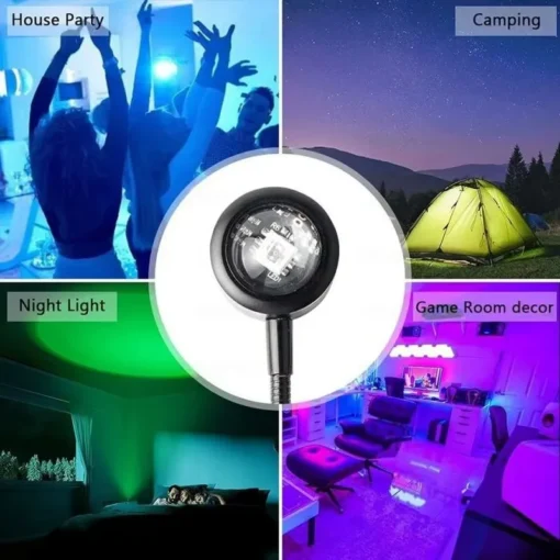 USB Sunset Sunset Ambiance Light Self Photography Light LED Rainbow Neon Night Light Projector Photography Wall Atmosphere Light - Image 12