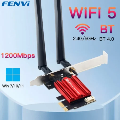 FENVI WiFi 5 PCI-E Wireless Adapter AC1200 Network Card Dual Band 2.4G/5GHz 802.11AC For Bluetooth 4.0 Desktop Windows 7/8/10/11 - Image 2