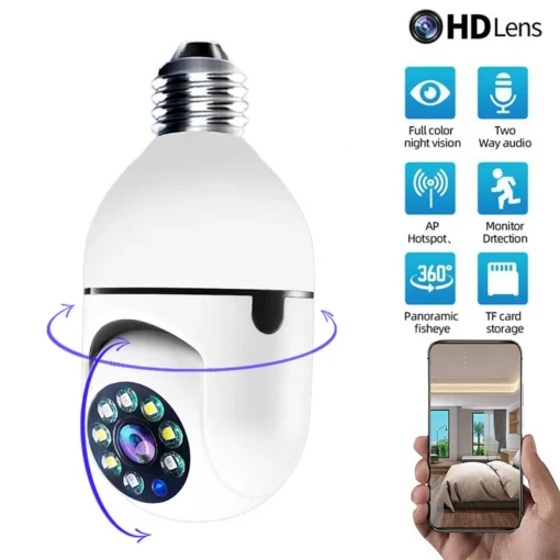 4G WiFi IP Camera E27 Bulb Cam 3MP Wireless Baby Monitor AI Tracking Security Video Surveillance Pet Cam SmartLife Indoor - Image 5
