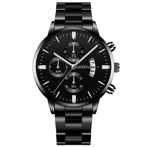 Fashion Men Black Stainless Steel Watch Luxury Calendar Quartz Wrist Watch Mens Business Watches for Man Clock Relogio Masculino - Image 8