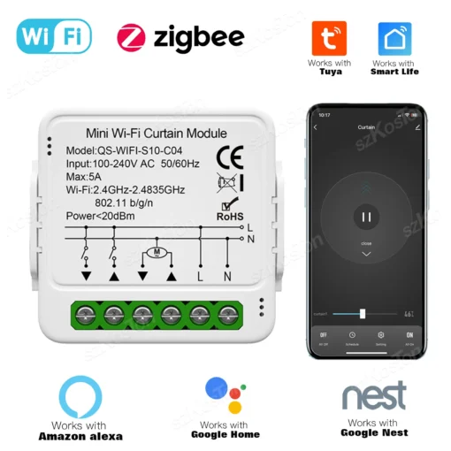 Tuya WiFi Zigbee Smart Curtain Switch Module for Roller Blinds Shutter Motor APP Control Works with Alexa Google Home Smart Life - Image 9
