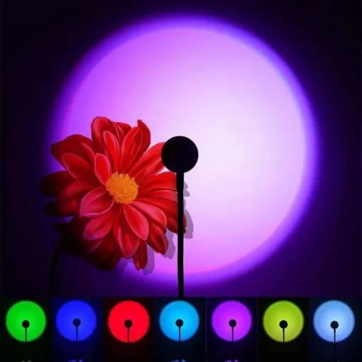 USB Sunset Sunset Ambiance Light Self Photography Light LED Rainbow Neon Night Light Projector Photography Wall Atmosphere Light - Image 5