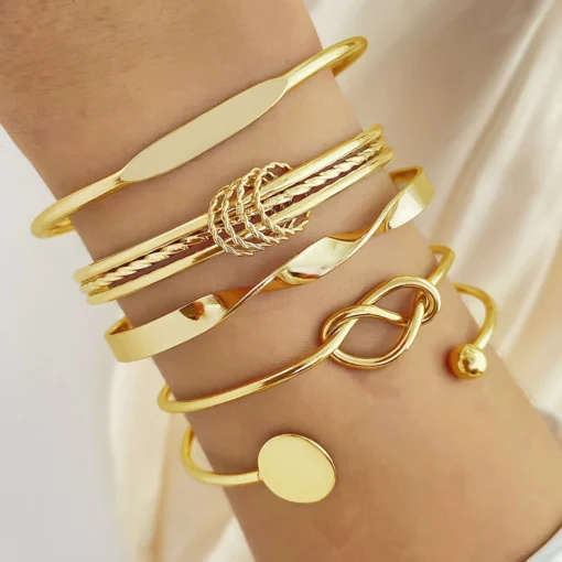 Punk Trendy Multilayer Bracelets for Female Elegant Delicate Twist Sparkling Adjustable Bangles Jewelry Couples Gifts