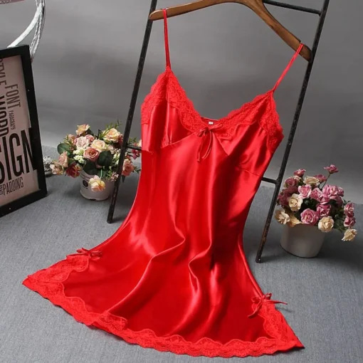 Sexy Lace Patchwork Camisola Lingerie Nighty Wedding Dress Sleep Wear Nightdress Clothes Women's Nightgowns Sexy Nightwear - Image 3