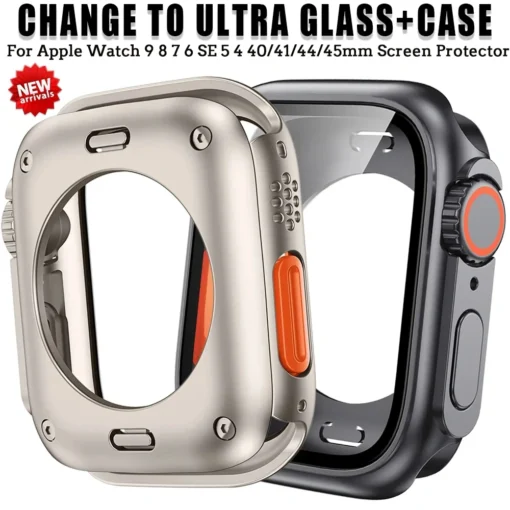 Screen Protector Cover for Apple Watch 45mm 44mm 40mm 41mm Hard PC Front Rear Bumper Case iwatch 9 8 7 SE 6 5 4 Change To Ultra - Image 14