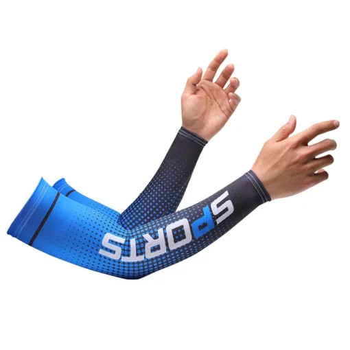 Sport Ice Arm Sleeves for Men Cycling UV Solar Cuff Breathable Summer Sun Protection Arm Cover Print Anti-Sunburn Long Sleeve - Image 4