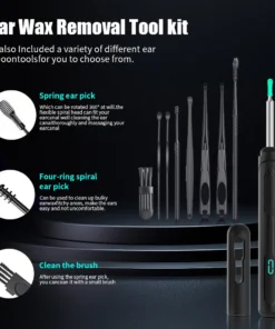 Ear Cleaner with Camera Set HD Ear Sticks Otoscope USB C Charging Endoscope Wax Removal Tool Earpick Ear Cleaning Set NK3 Pro