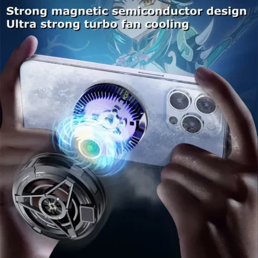 SL17 Magnetic Phones Cooler Back-Clip 2 in 1 Game Cooler Semiconductor Fast Phone Cooling Fan for IOS Android Phone - Image 4