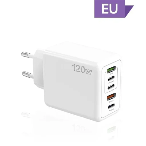 Total 120W USB Charger 5 Ports Type C Fast Charging Mobile Phone Wall Adapter EU/US/UK Plug For iPhone 15 Samsung Xiaomi Huawei - Image 2