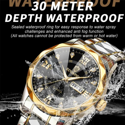 BINBOND Top Brand Luxury Fashion Watch Men Waterproof Week Date Clock Sport Watch Men Quartz Wristwatch Relogio Masculino B2521 - Image 8