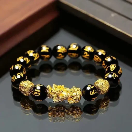1pc Obsidian Stone Beads Bracelet Pixiu Bracelet Black Wealth Bracelet Bracelets Luck Bracelet For Women Men - Image 2
