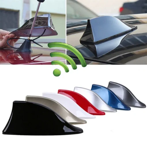 Universal Carbon Fiber Look Car Roof Top Mount Shark Fin Aerial Antenna Toppers Auto Radio AM FM Antenna Signal Amplifier Aerial - Image 8