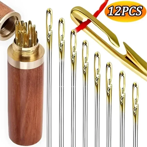 12PCS Side Holes Blind Needles Sewing Stainless Steel Elderly Needle for Sewing Household DIY Jewerly Beading Threading Needles - Image 10