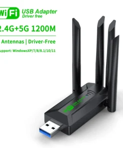1200Mbps WiFi USB Adapter Dual Band 2.4G+5Ghz Wi-Fi Dongle 4 Antenna 802.11AC USB3.0 High-Speed Wireless Card Receiver PC/Laptop