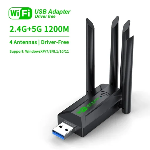 1200Mbps WiFi USB Adapter Dual Band 2.4G+5Ghz Wi-Fi Dongle 4 Antenna 802.11AC USB3.0 High-Speed Wireless Card Receiver PC/Laptop - Image 2