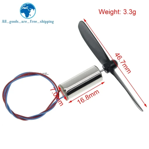 1set=2pcs DC3.7-4.2V 716 7*16MM Micro DIY Helicopter Coreless DC Motor With Propeller Great Torque High Speed Motor - Image 5