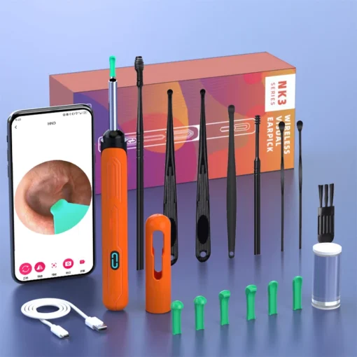Ear Cleaner with Camera Set HD Ear Sticks Otoscope USB C Charging Endoscope Wax Removal Tool Earpick Ear Cleaning Set NK3 Pro - Image 12