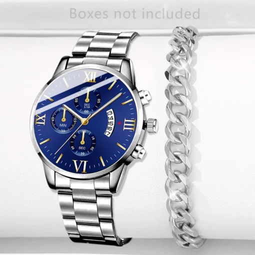 Fashion Men Stainless Steel Watch Luxury Calendar Quartz Wrist Watch Mens Business Watches for Man Clock Montre Homme - Image 6