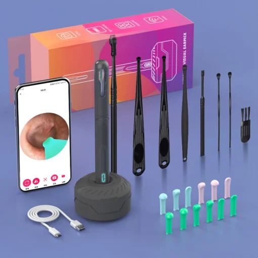 Ear Cleaner with Camera Set HD Ear Sticks Otoscope USB C Charging Endoscope Wax Removal Tool Earpick Ear Cleaning Set NK3 Pro - Image 9