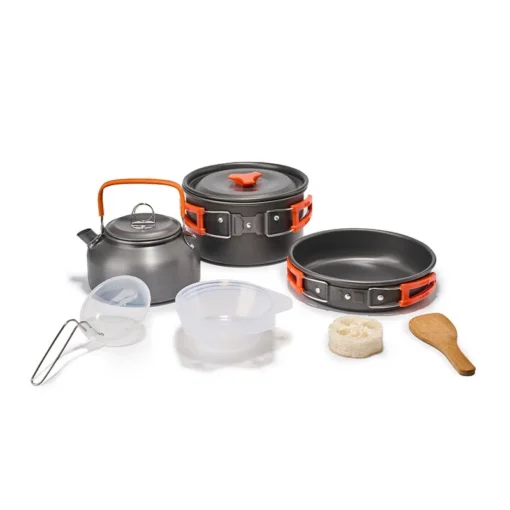 Camping Cookware Set for 1-3 Persons, Lightweight and Portable Pot and Pan with Carrying Bag, Perfect for Outdoor Camping - Image 4