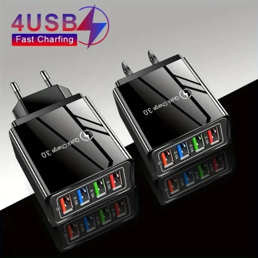 EU US Plug 3A USB Charger Multi Port 4 USB Quick Charge 3.0 For Phone Adapter Tablet Portable Wall Charger Fast Charger For Poco - Image 11