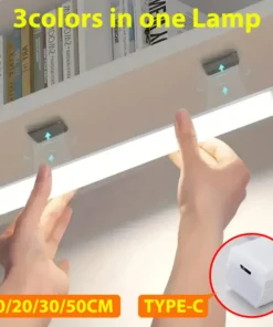 LED Motion Sensor Light Wireless LED Night Light Type C Rechargeable Light Cabinet Wardrobe Lamp Staircase Backlight For Kitchen