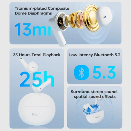 Realfit F2 Bluetooth Earphone Excellent HIFI Quality TWS Wireless Earbuds Wholesale for realme xiaomi - Image 10