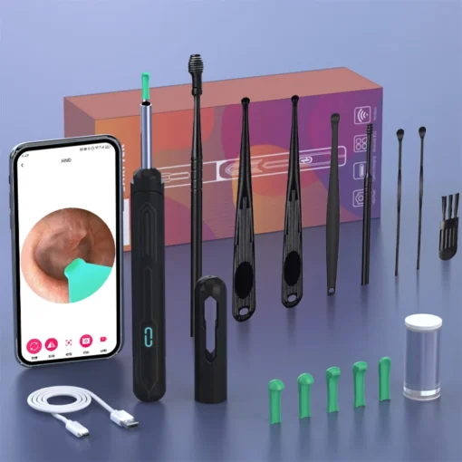 Ear Cleaner with Camera Set HD Ear Sticks Otoscope USB C Charging Endoscope Wax Removal Tool Earpick Ear Cleaning Set NK3 Pro - Image 10