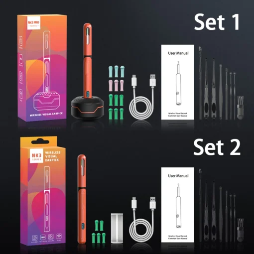 Ear Cleaner with Camera Set HD Ear Sticks Otoscope USB C Charging Endoscope Wax Removal Tool Earpick Ear Cleaning Set NK3 Pro - Image 14