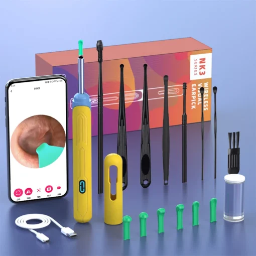 Ear Cleaner with Camera Set HD Ear Sticks Otoscope USB C Charging Endoscope Wax Removal Tool Earpick Ear Cleaning Set NK3 Pro - Image 6