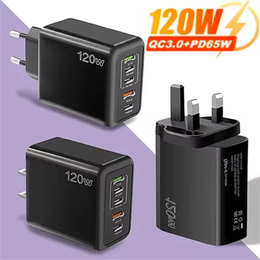Total 120W USB Charger 5 Ports Type C Fast Charging Mobile Phone Wall Adapter EU/US/UK Plug For iPhone 15 Samsung Xiaomi Huawei - Image 6
